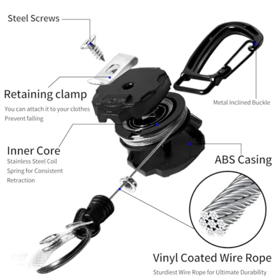 2 Pack Retractable Keychain He - Conventional Reel 评论和价格