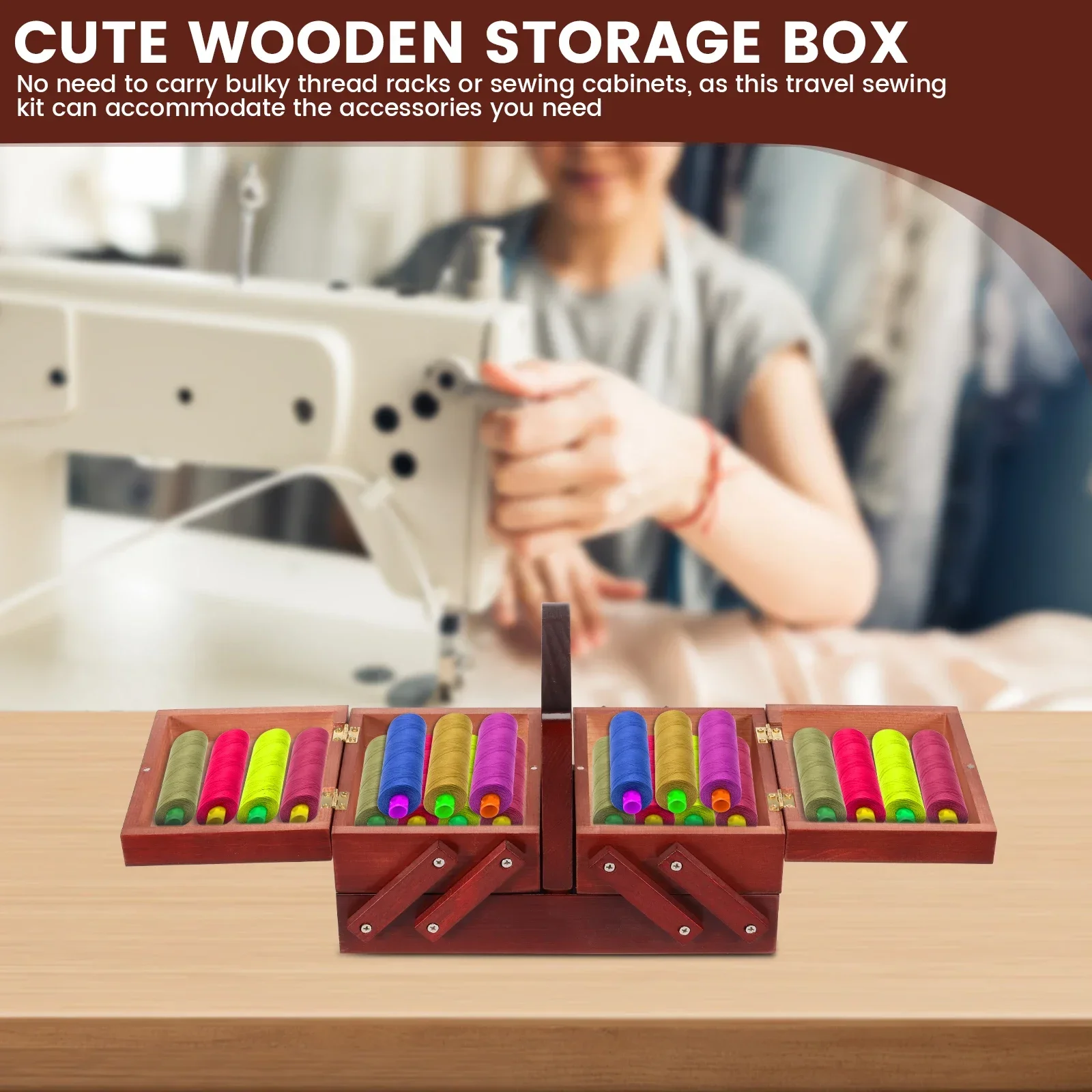 Expandable Sewing Thread Box W - Reel Case 评论和价格