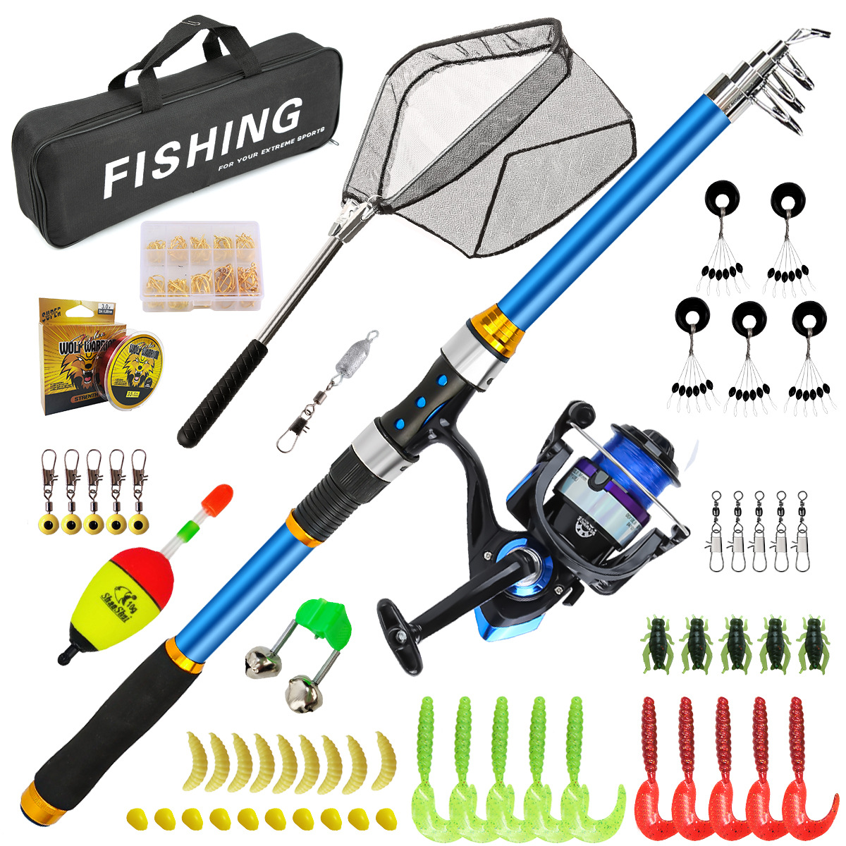 2.1-3.6M Telescopic Glass Fibe - Spincast Reel 评论和价格