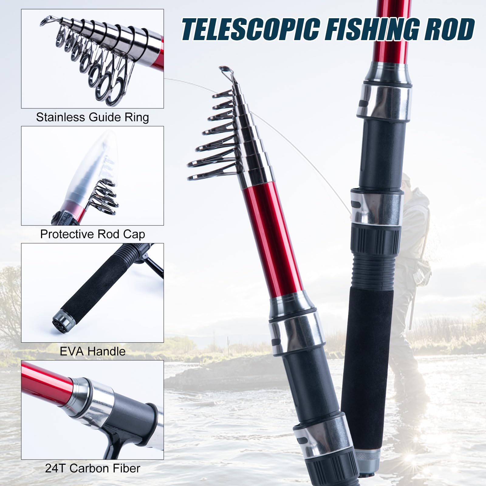 Goture 2Pcs Fishing Rod and 2P - Reel Bag 评论和价格