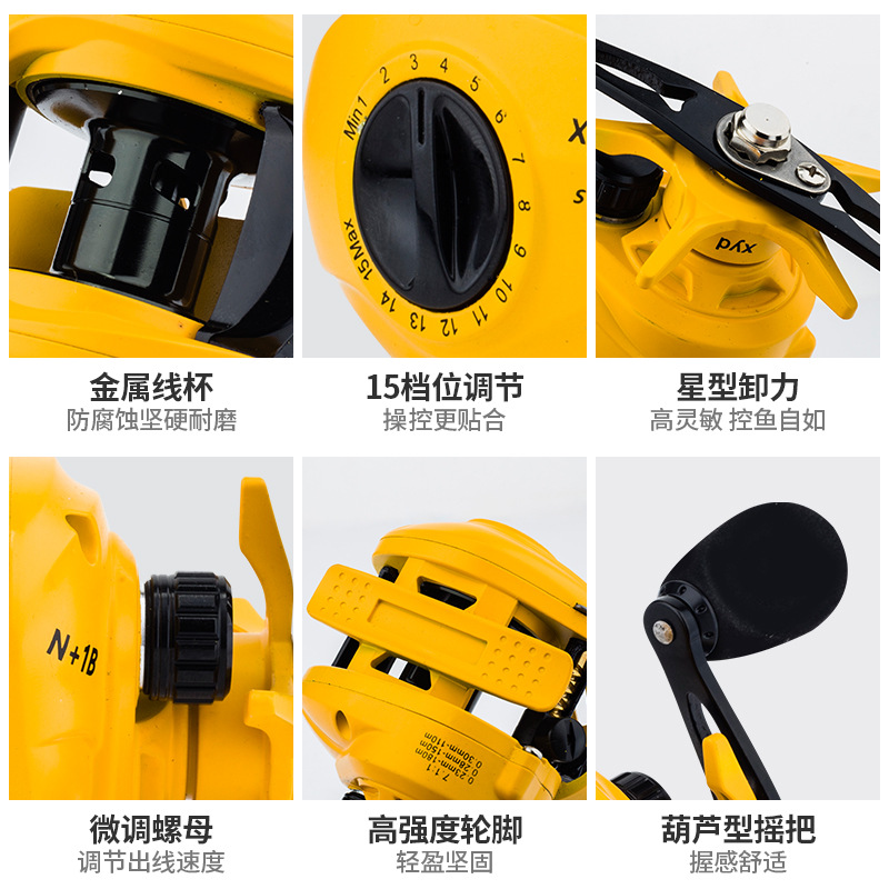Yellow N+1 Bb Baitcasting Reel - Trolling Reel 评论和价格