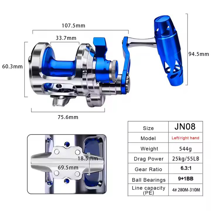 All Metal 9+1BB CNC Fishing Re - Trolling Reel 评论和价格